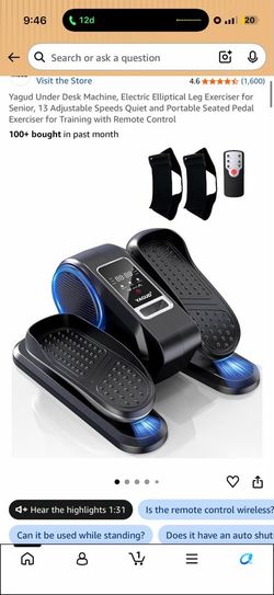 Yagud Under Desk Electric Elliptical Pedal Exerciser