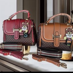 Cute Crossbody with Bear Keychain 