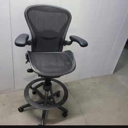 Bar Height Stool /Drafting Chair By Herman Miller Aeron Type B Fully Ergonomic 