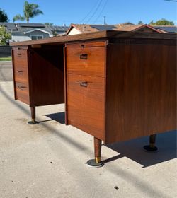 MCM Leopold Walnut Executive Desk