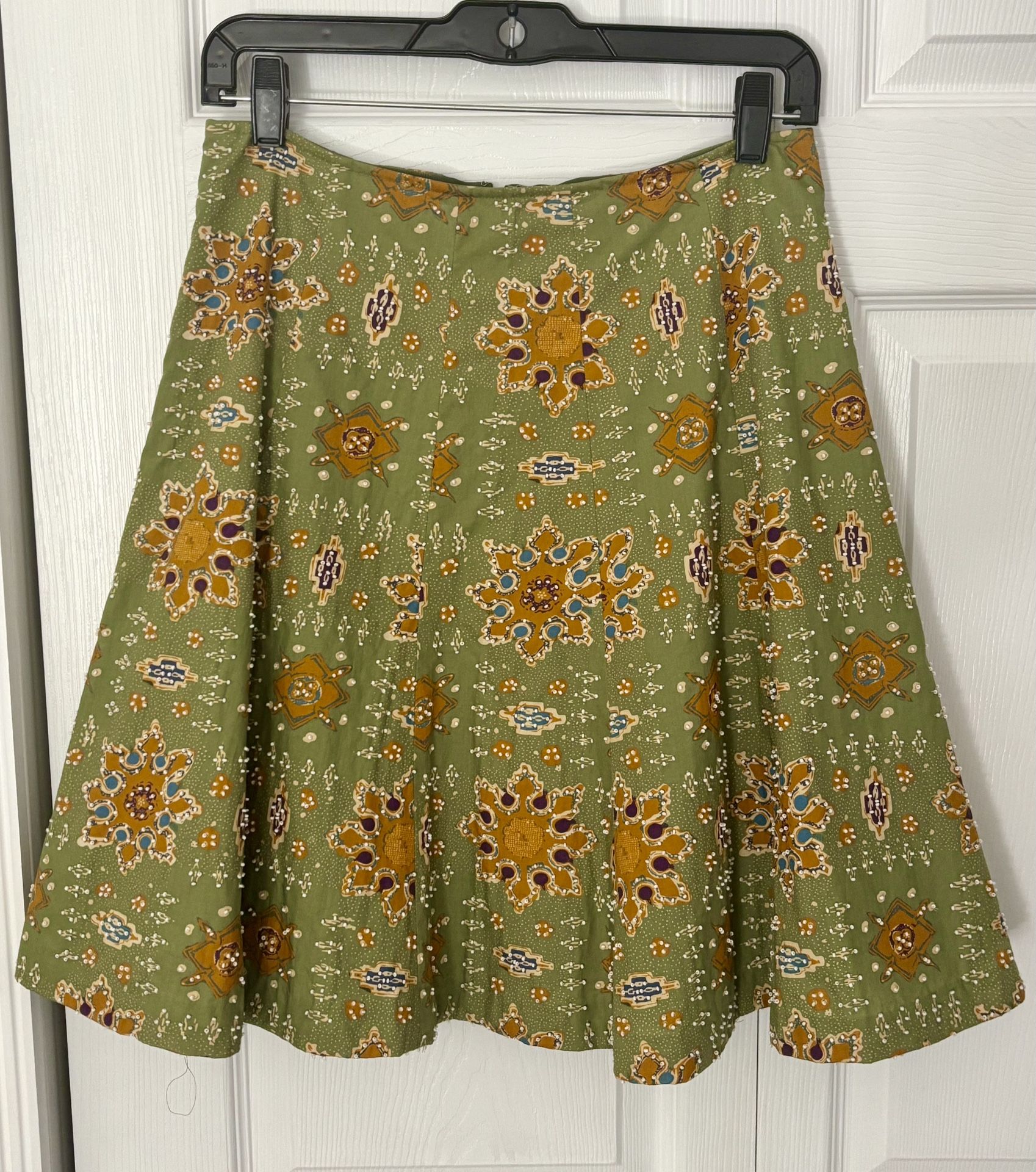 DKNY Vintage Beaded Flare Skirt