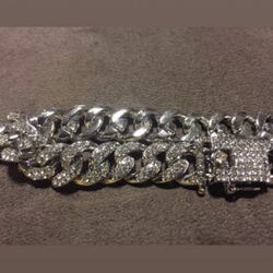 Two-Piece Cuban Link Bling Set $65 For The Set Also In Gold