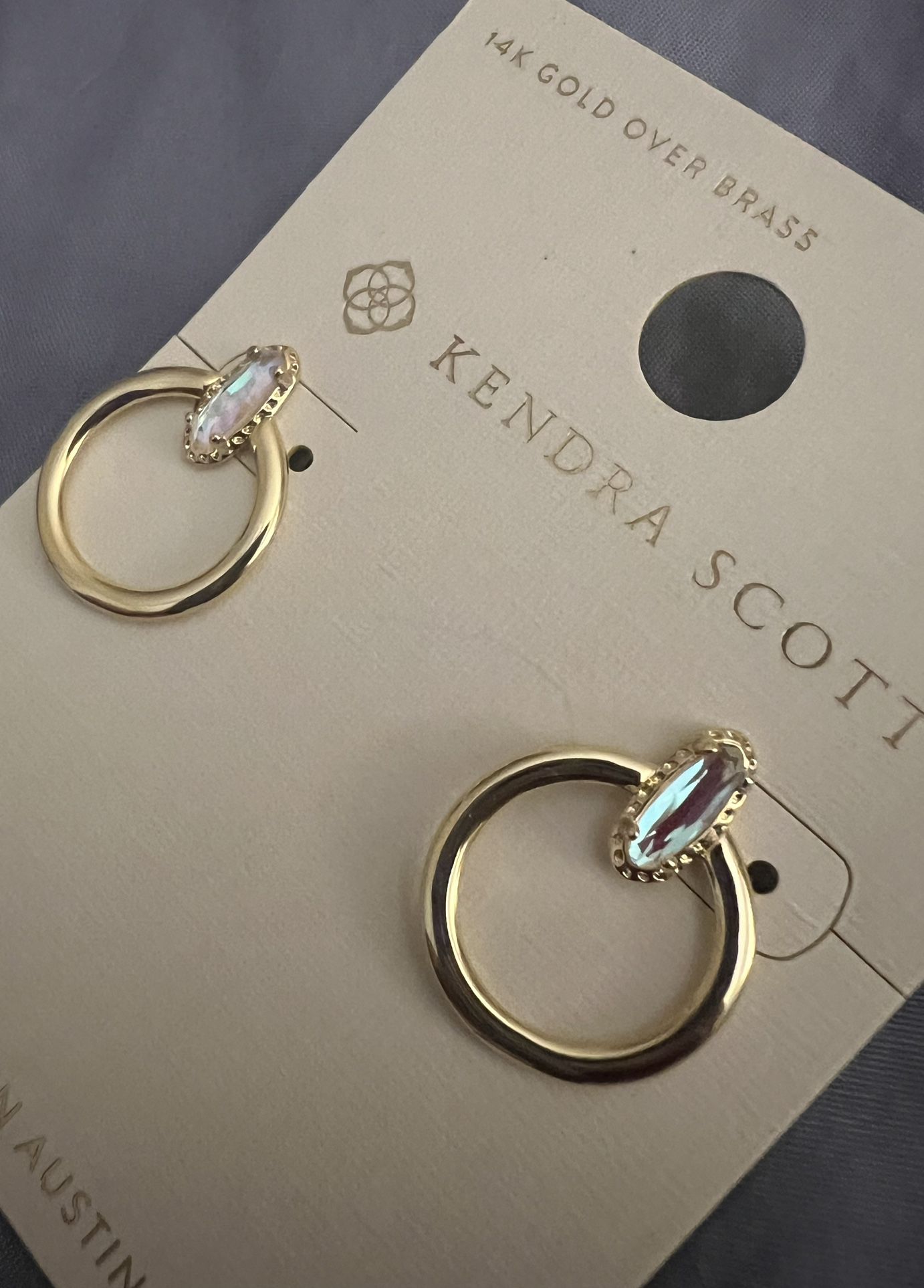 Kendra Scott Emma 14K Gold Over Brass Open Frame Hoop Earrings - Dichroic Glass