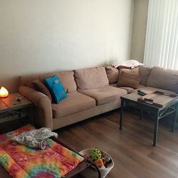 Sectional Couch And 2 End Tables 
