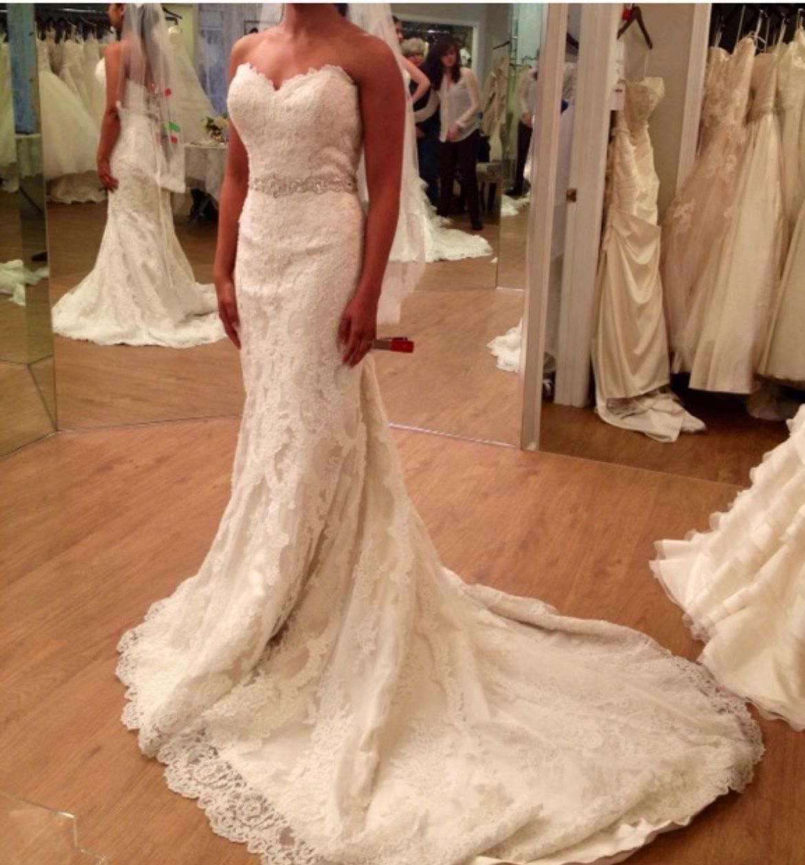 Wedding Dress with Veil and Belt
