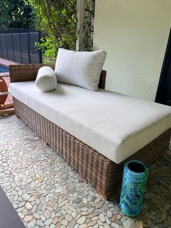 2 Outdoor Wicker Chaise Lounge with Cushions