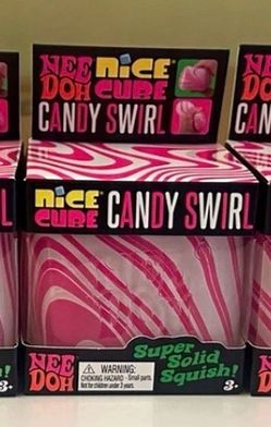 Nee Doh Cube Candy Swirl Pink & White