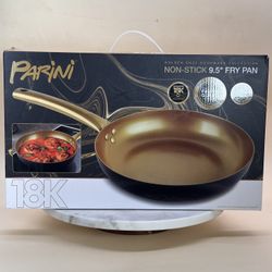 PARINI Fry Pan Golden Chef Collection 9.5" Non Stick 18K Gold Coating Brand NEW