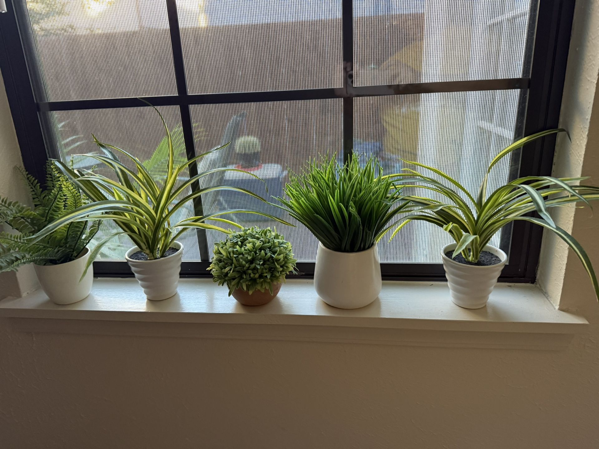 Set of 5 Small Artificial Plants in Pots