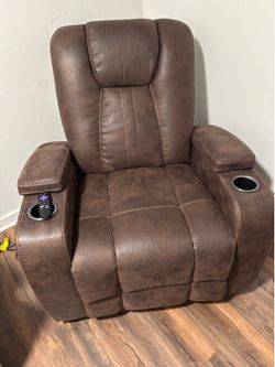 Brown leather recliner good condition used