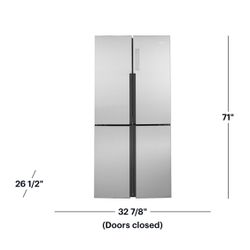❄️ NEW GE Haier - 16.8 Cu. Ft. 4-Door French Door Counter Depth Refrigerator with LED Lighting