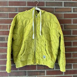 BDG Urban Outfitters Quilted Zip-Up Hoodie Yellow XXS-TTP