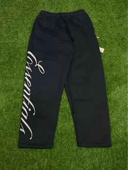 New Black Cursive Uncuffed Essentials Pants
