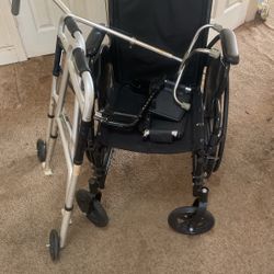 Wheelchair, 4 Leg Cane, And Walker Combo