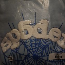 Sp5der sky blue hoodie