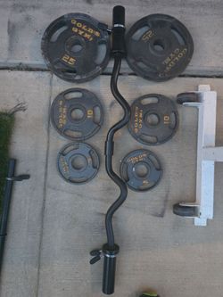 EZ bar with 80lbs Olympic Weights