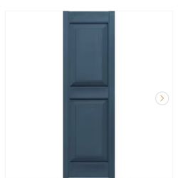 Raised Panel Vinyl Exterior Shutters Pair in Classic Blue