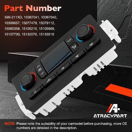 599-211XD Climate Control Module A/C Heater Air Conditioning Panel Compatible with Chevy Silverado GMC Sierra Avalanche Suburban Yukon XL 1500 2500 35