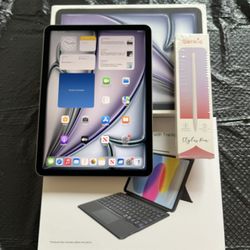 Apple IPad Air 11” ( M2 chip / 2024 Model) 128GB  with pen, keyboard case & Accessories 