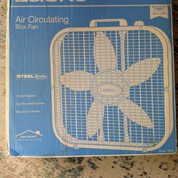 Lasko 20” Box Fan – 3 Speeds, Steel Body (In Box)