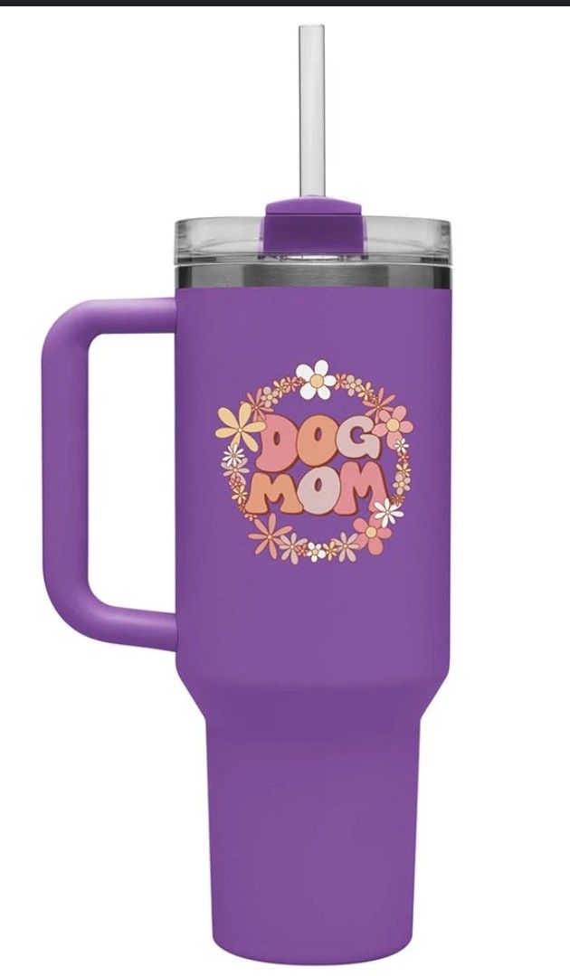 Purple Dog Mom 40 Oz Tumbler- New In Box