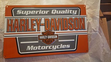 Harley Davidson Tin Sign Embossed