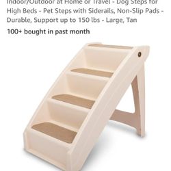 PetSafe CozyUp Folding Dog Stairs - Pet Stairs for Indoor/Outdoor at Home or Travel -

