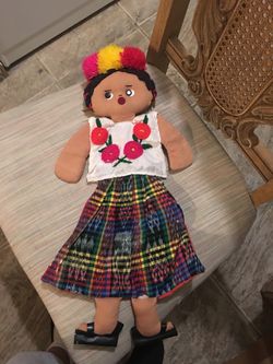 Guatemalan wall bag holder decoration doll