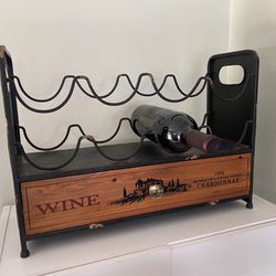 Metal Wine Rack w/ Wine Case Drawer