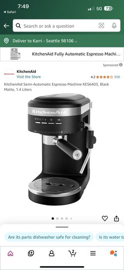KitchenAid Semi Automatic Espresso Machine