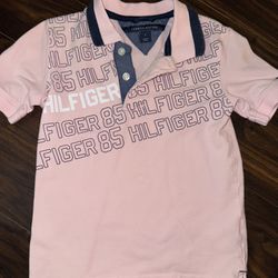 Tommy Hilfiger Boys Light Pink Short Sleeves  Polo! 5 Years