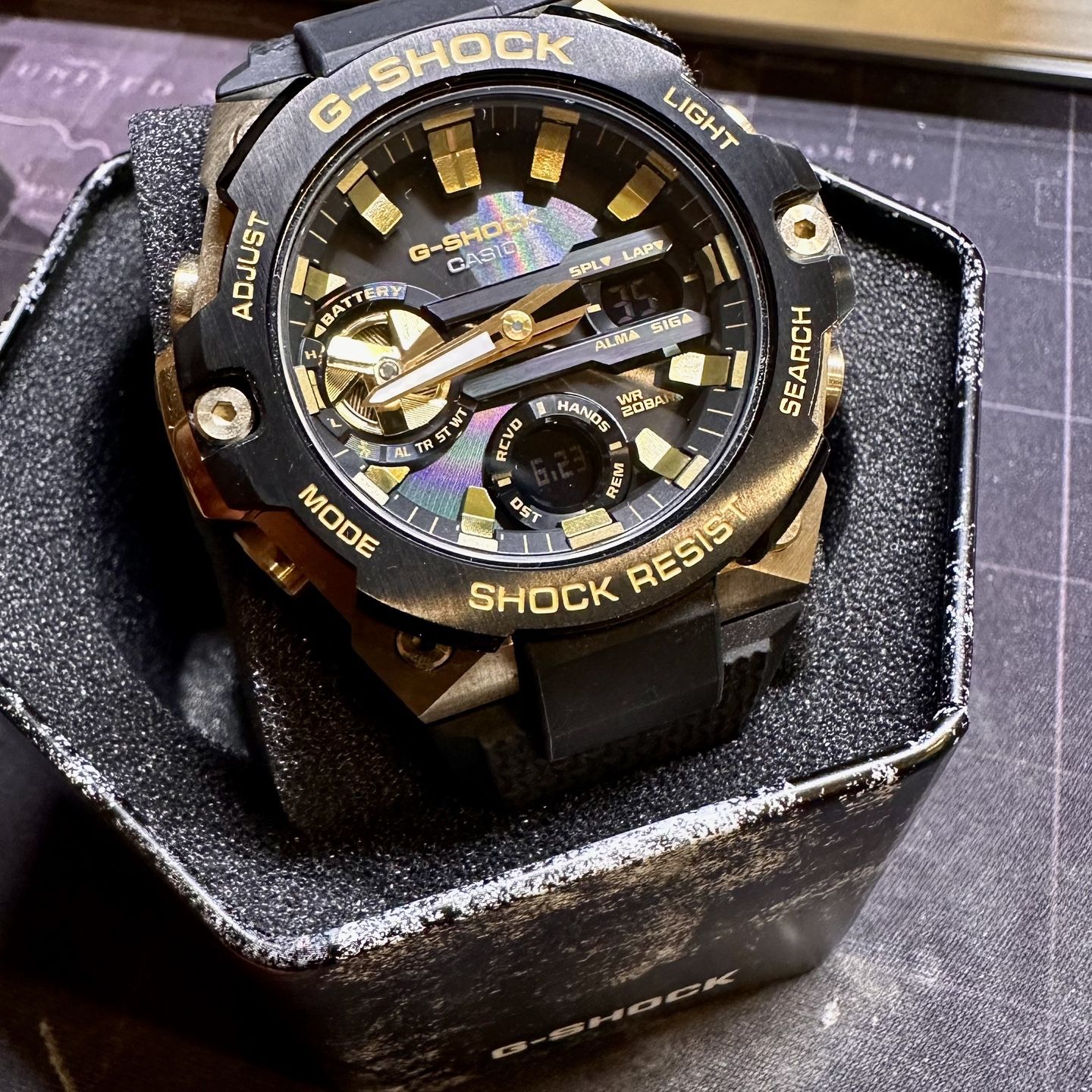 LIKE NEW Casio G-SHOCK GST-B400GB-1A9 black and gold watch for 