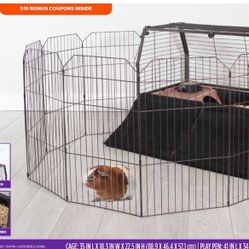 All Living Things guinea pig home with playpen