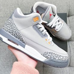 Nike Air Jordan 3 Retro white grey shoes
