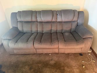 Gray Fabric Reclining Sofa