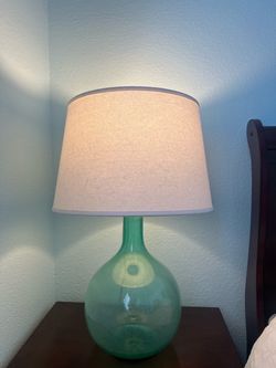 Pottery Barn Teen Eva Colored Teal Glass Table Lamp