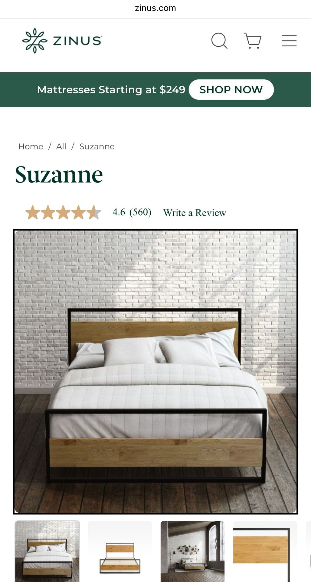 Zinus Mattress and Bed Frame