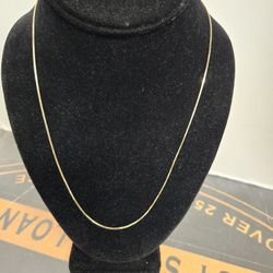 Thin 20 Inch Gold Box Link Necklace 