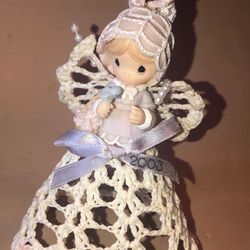 Precious moments collectible croché dress/ angel 2003