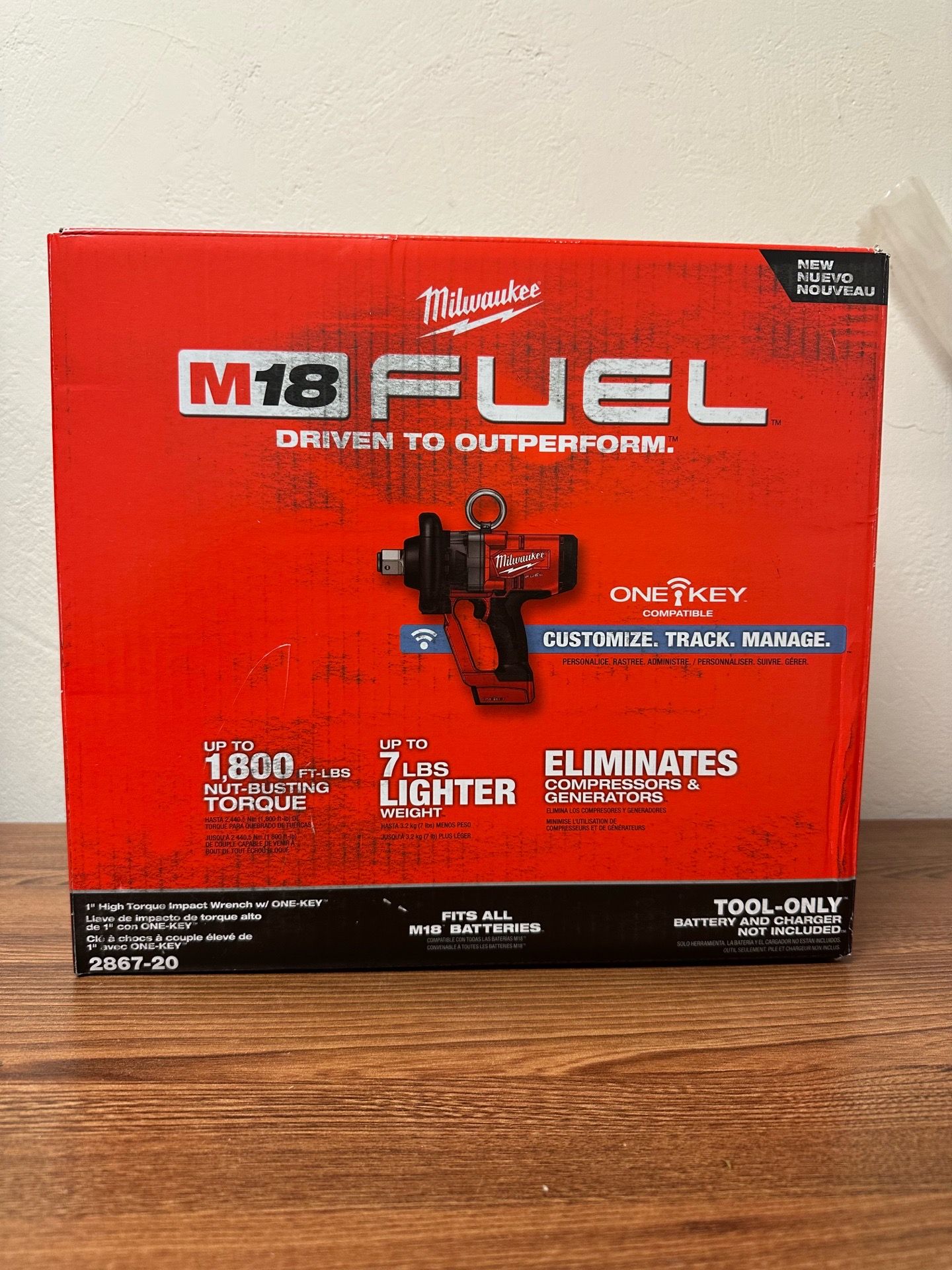 NEW Milwaukee M18 FUEL ONE-KEY 18V Lithium-Ion Brushless Cordless 1 in. Impact Wrench with Friction Ring