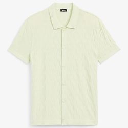 Men's Textured Geo Cotton Sweater Polo Size XXL