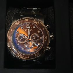 Invicta 33997 PRODIVER 48mm Brown Dial Brown Bezel Silver SS Quartz Chrono NEW