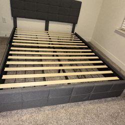 Queen Gray Bed frame