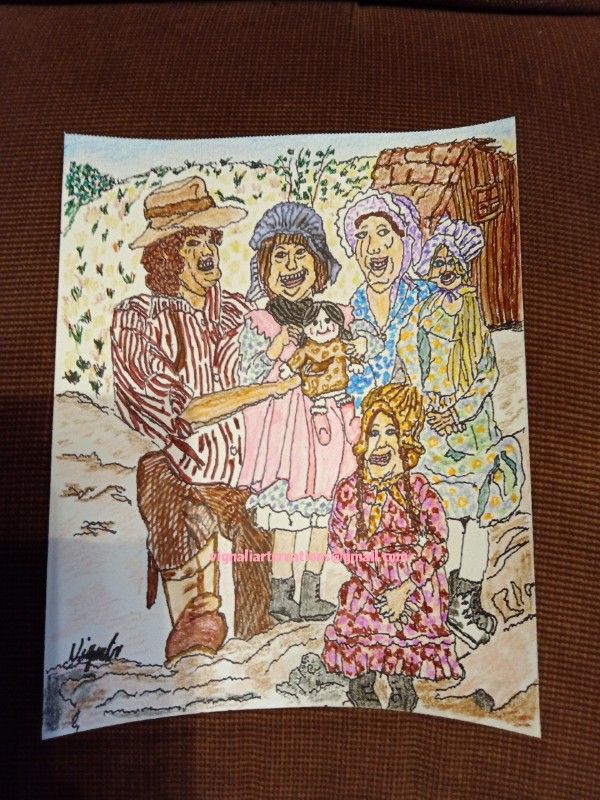 Cartoon Caricature Piece of. The Little House On The Prairie