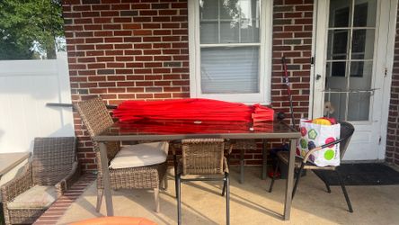 Glass outdoor table
