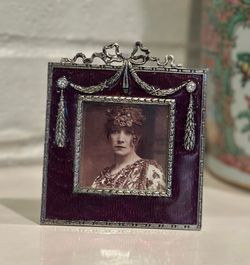 Small silver and enamel picture frame