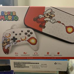 SUPER MARIO Enhanced WIRED Controller And SLIM Case (Nintendo Switch) NEW!