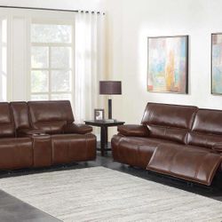 Power Recliner Sectional Sofa Genuine Leather In Offer 🔥🔥🔥