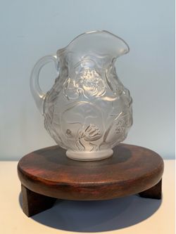 Fenton Glass Crystal Mist Water Lily pitcher