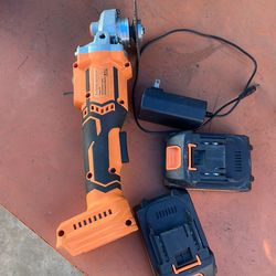 Kitesder JMJ20V-L206 20V Cordless Angle Grinder w/ 2 Batteries